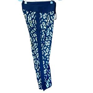 Liu Jo Animal Print Dark Gray Joggers Pants Size S Straight Leg Drawstring Waist